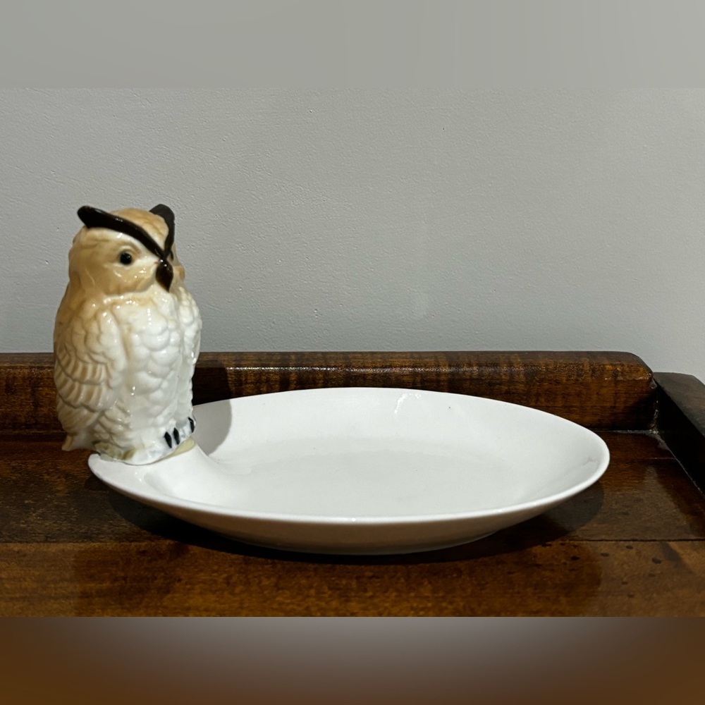 Owl Porcelain Trinket Dish Jewelry Dish